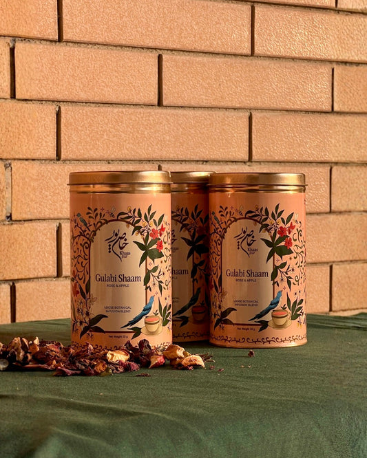 Khaaspur Gulabi Shaam rose and apple botanical brew tin