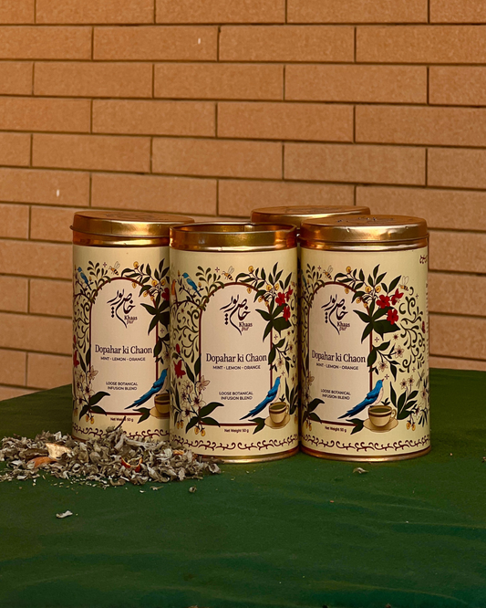Khaaspur Dopahar Ki Chaon mint and citrus botanical brew tins